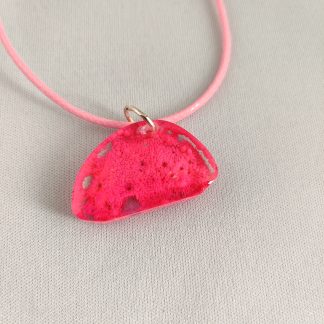 Alcohol ink necklace - pink