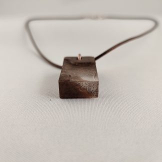 River bottom necklace - small brown rectangle