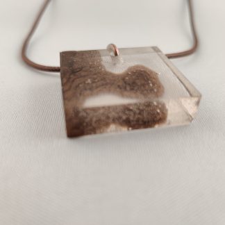River bottom necklace - square brown