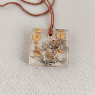 Steampunk square necklace