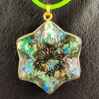 Spring Green Glitter Snowflake (concave)